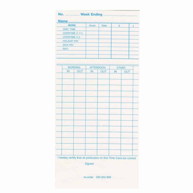 thumbnail image 2 of Attendance Tracking Cards Employee Time Cards 100-Pack - Dual Sided Time Clock Cards For Office Use Paper Time Sheets 2 of 12