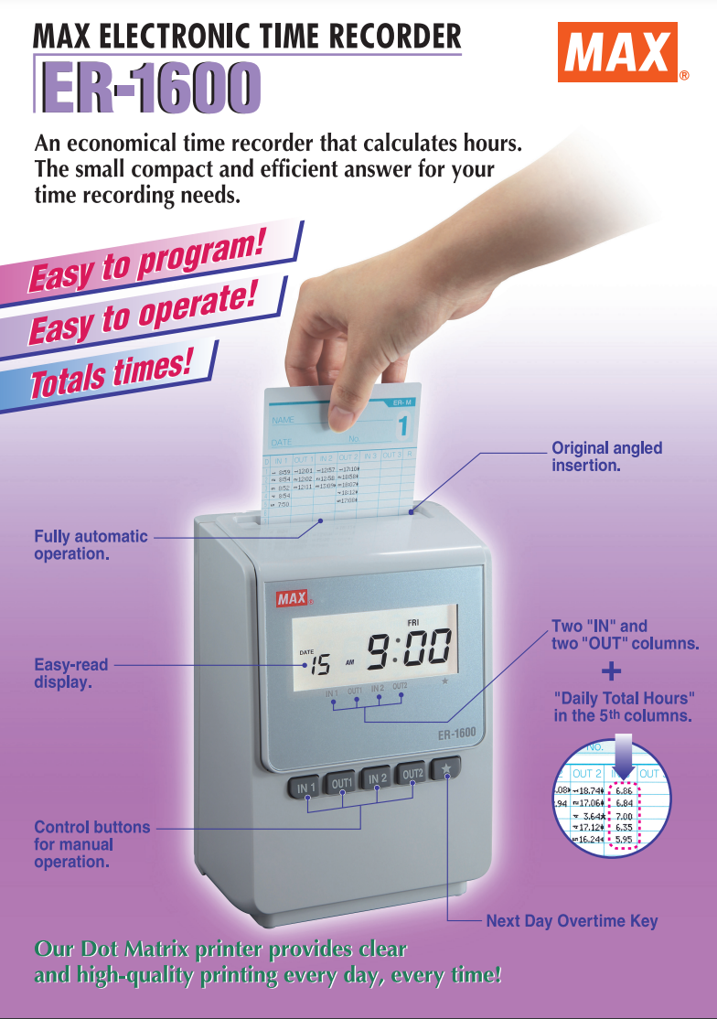 Quality Time Clock Systems & Machines for Employees | Universal Time ...